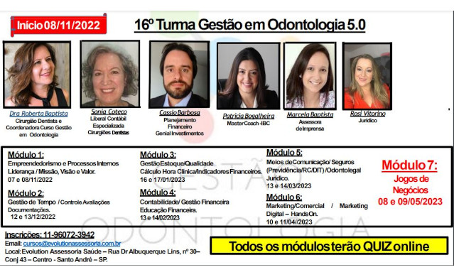 16º Turma - Gestão em Odontologia 5.0